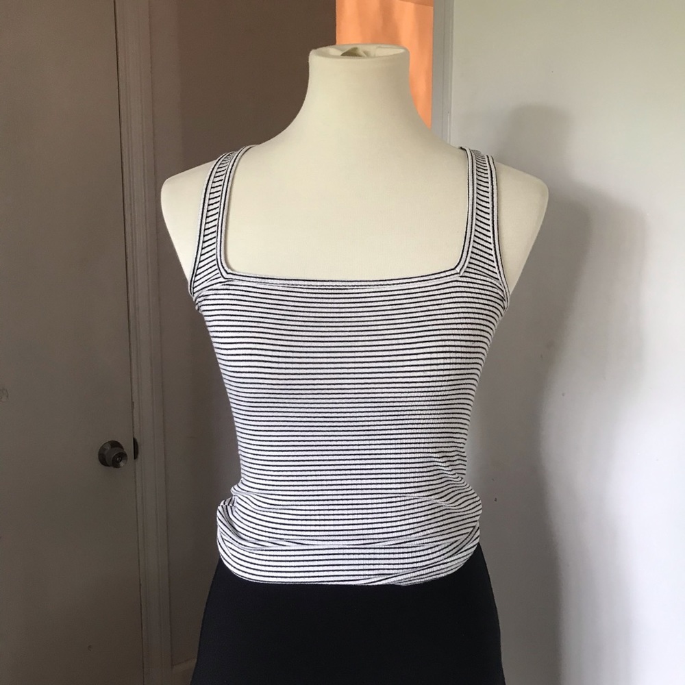 Emory Park, black and white, stripped, crop tank